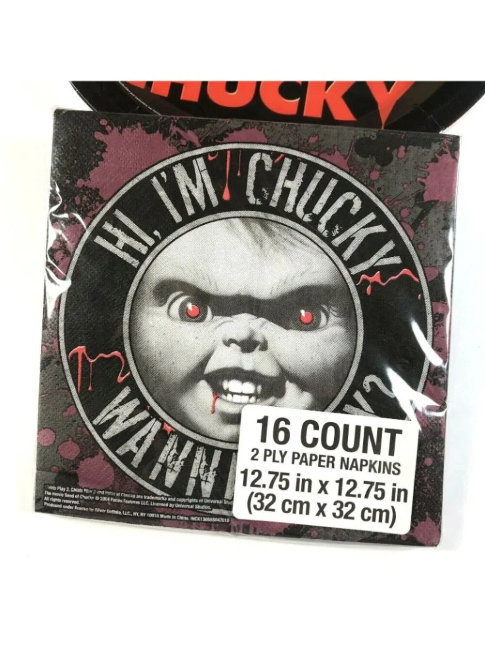 Chucky Childs Play 32 Piece Park Pack Plates Napkins Horror Movie Halloween NEW